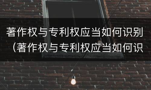 著作权与专利权应当如何识别（著作权与专利权应当如何识别）