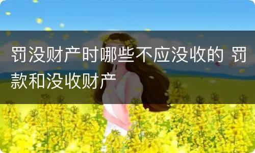 罚没财产时哪些不应没收的 罚款和没收财产
