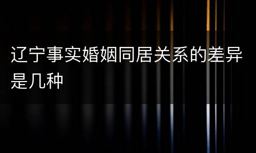 辽宁事实婚姻同居关系的差异是几种