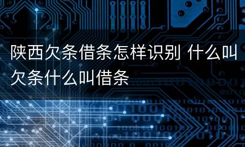 陕西欠条借条怎样识别 什么叫欠条什么叫借条