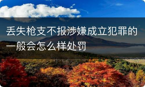 丢失枪支不报涉嫌成立犯罪的一般会怎么样处罚