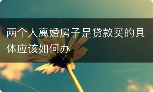 两个人离婚房子是贷款买的具体应该如何办