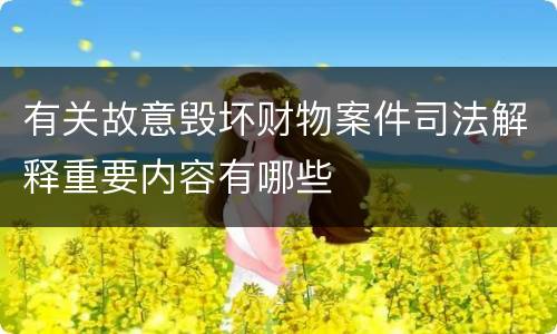 有关故意毁坏财物案件司法解释重要内容有哪些