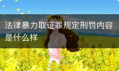 法律暴力取证罪规定刑罚内容是什么样