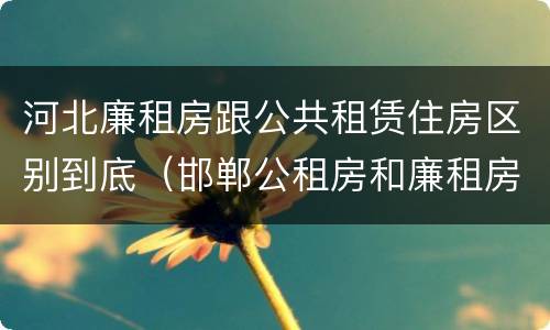 河北廉租房跟公共租赁住房区别到底（邯郸公租房和廉租房的区别）