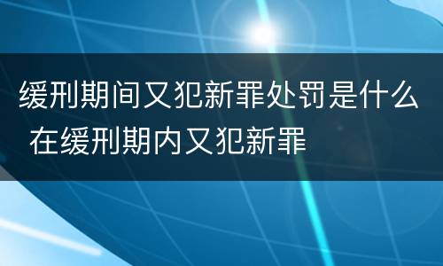 缓刑期间又犯新罪处罚是什么 在缓刑期内又犯新罪