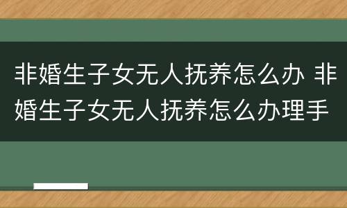 非婚生子女无人抚养怎么办 非婚生子女无人抚养怎么办理手续