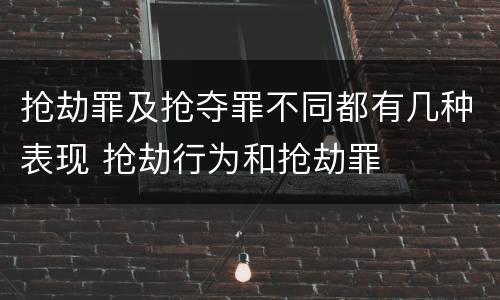 抢劫罪及抢夺罪不同都有几种表现 抢劫行为和抢劫罪