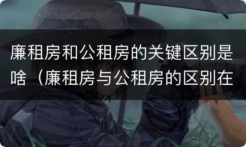 廉租房和公租房的关键区别是啥（廉租房与公租房的区别在哪里）