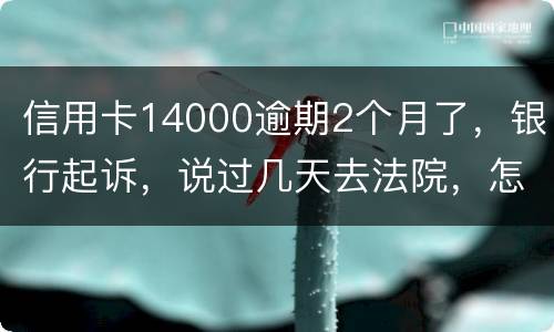 信用卡14000逾期2个月了，银行起诉，说过几天去法院，怎么办