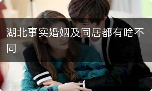 湖北事实婚姻及同居都有啥不同