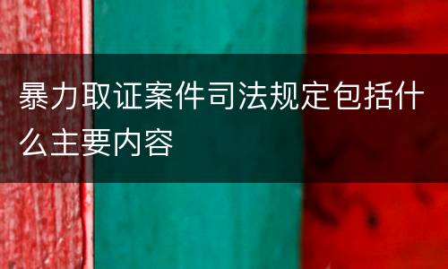 暴力取证案件司法规定包括什么主要内容