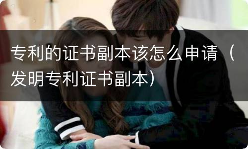 专利的证书副本该怎么申请（发明专利证书副本）
