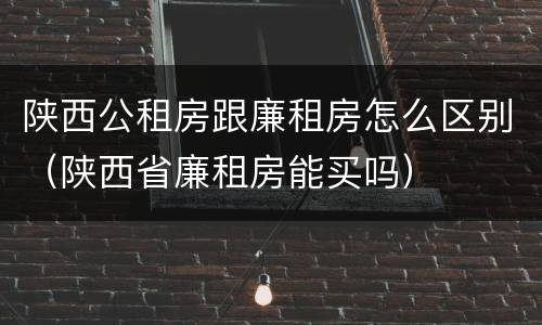陕西公租房跟廉租房怎么区别（陕西省廉租房能买吗）