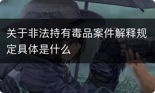 关于非法持有毒品案件解释规定具体是什么