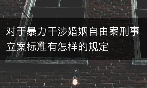 对于暴力干涉婚姻自由案刑事立案标准有怎样的规定
