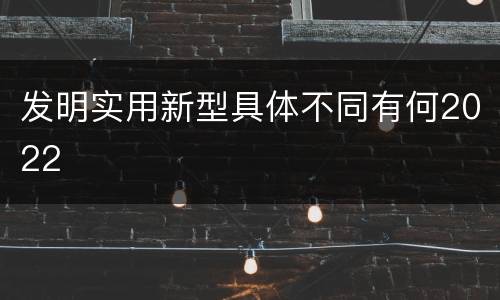 发明实用新型具体不同有何2022