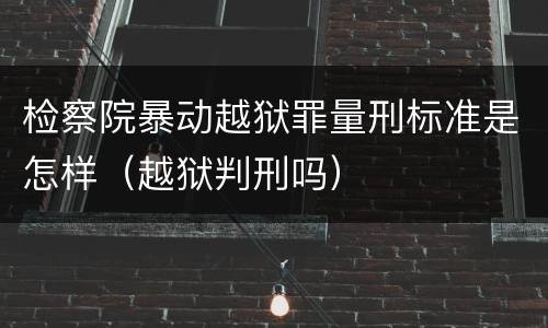 检察院暴动越狱罪量刑标准是怎样（越狱判刑吗）
