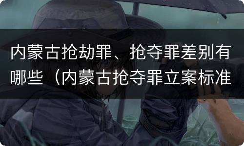 内蒙古抢劫罪、抢夺罪差别有哪些（内蒙古抢夺罪立案标准）