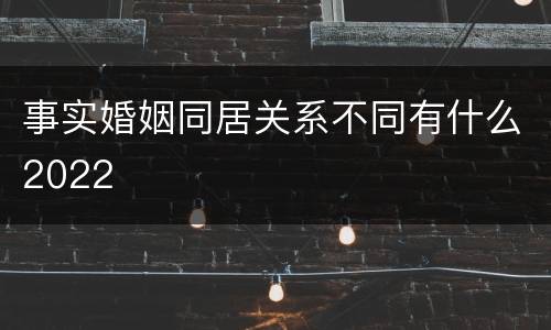 事实婚姻同居关系不同有什么2022