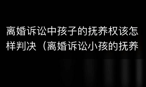 离婚诉讼中孩子的抚养权该怎样判决（离婚诉讼小孩的抚养费怎么算）