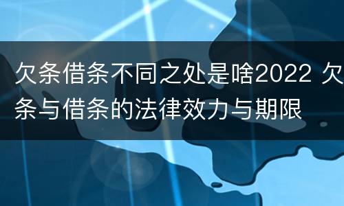 欠条借条不同之处是啥2022 欠条与借条的法律效力与期限