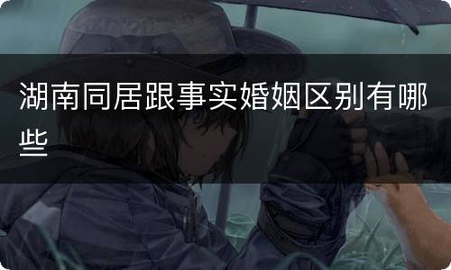 湖南同居跟事实婚姻区别有哪些