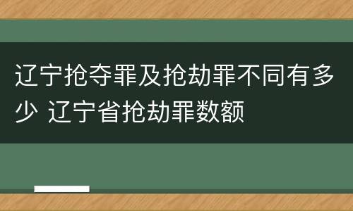 辽宁抢夺罪及抢劫罪不同有多少 辽宁省抢劫罪数额