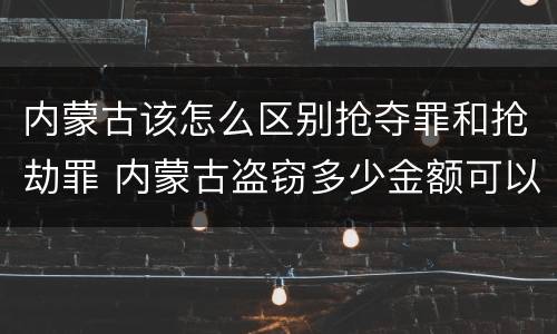 内蒙古该怎么区别抢夺罪和抢劫罪 内蒙古盗窃多少金额可以判刑