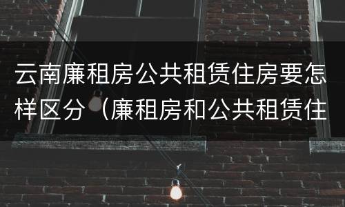 云南廉租房公共租赁住房要怎样区分（廉租房和公共租赁住房的区别）