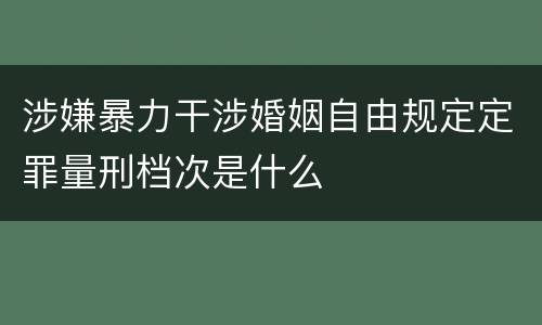 涉嫌暴力干涉婚姻自由规定定罪量刑档次是什么