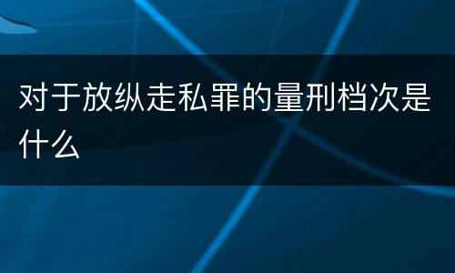 对于放纵走私罪的量刑档次是什么
