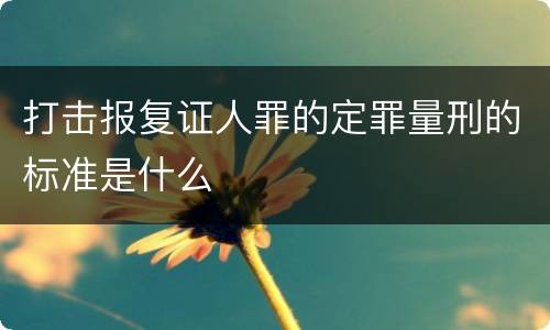 打击报复证人罪的定罪量刑的标准是什么