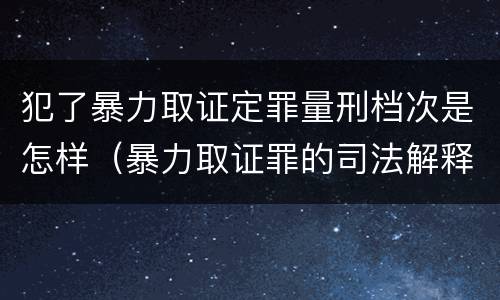 犯了暴力取证定罪量刑档次是怎样（暴力取证罪的司法解释）