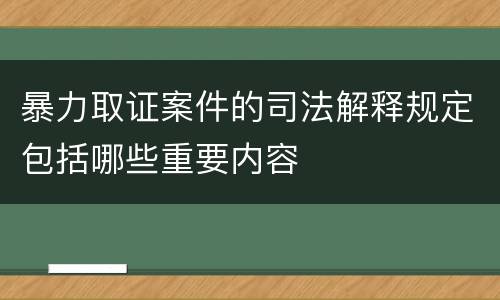 暴力取证案件的司法解释规定包括哪些重要内容