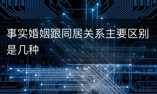 事实婚姻跟同居关系主要区别是几种