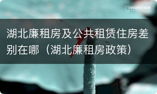 湖北廉租房及公共租赁住房差别在哪（湖北廉租房政策）