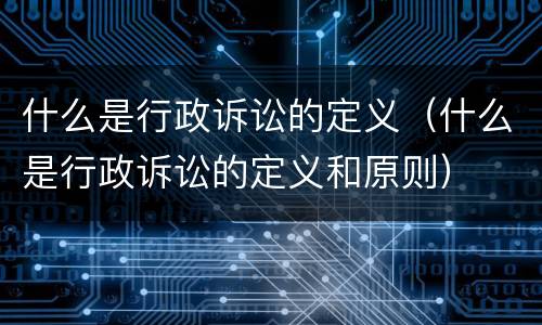 什么是行政诉讼的定义（什么是行政诉讼的定义和原则）