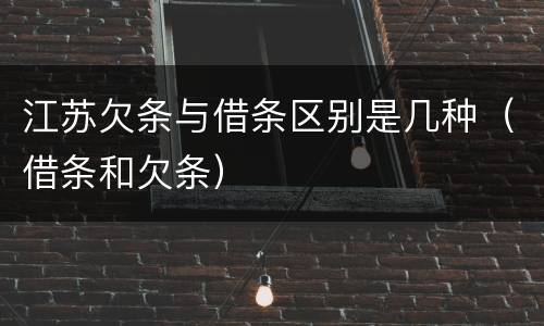 江苏欠条与借条区别是几种（借条和欠条）