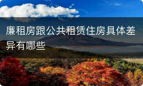 廉租房跟公共租赁住房具体差异有哪些