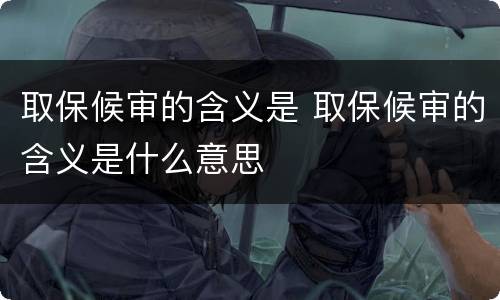 取保候审的含义是 取保候审的含义是什么意思