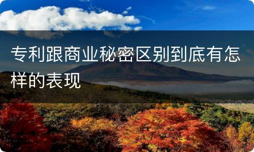 专利跟商业秘密区别到底有怎样的表现