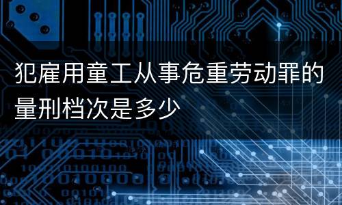 犯雇用童工从事危重劳动罪的量刑档次是多少