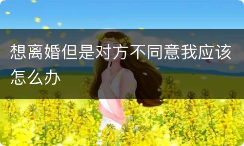 想离婚但是对方不同意我应该怎么办