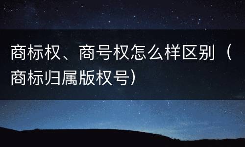 商标权、商号权怎么样区别（商标归属版权号）