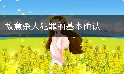 故意杀人犯罪的基本确认