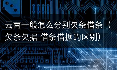 云南一般怎么分别欠条借条（欠条欠据 借条借据的区别）