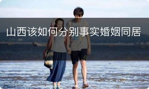 山西该如何分别事实婚姻同居
