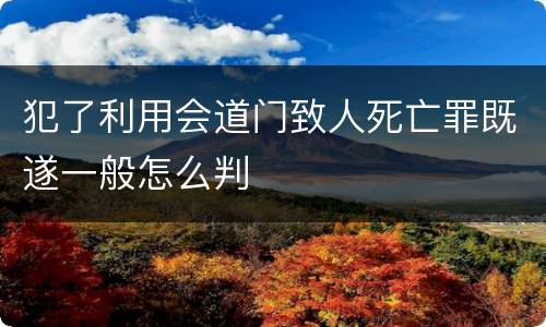 犯了利用会道门致人死亡罪既遂一般怎么判