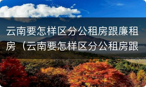 云南要怎样区分公租房跟廉租房（云南要怎样区分公租房跟廉租房呢）